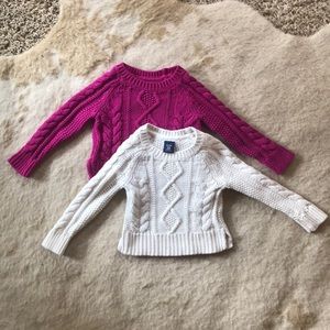 Two Toddler Baby Gap Cable Knit Sweaters
